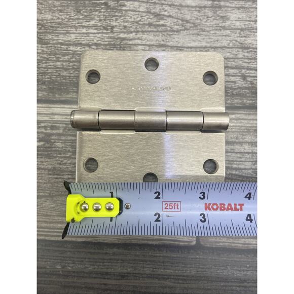 Lot Of 2 Gate House Hinges 3 1/2" x 1/4" Radius #0308892 Satin Nickel {KK} - Picture 4 of 13